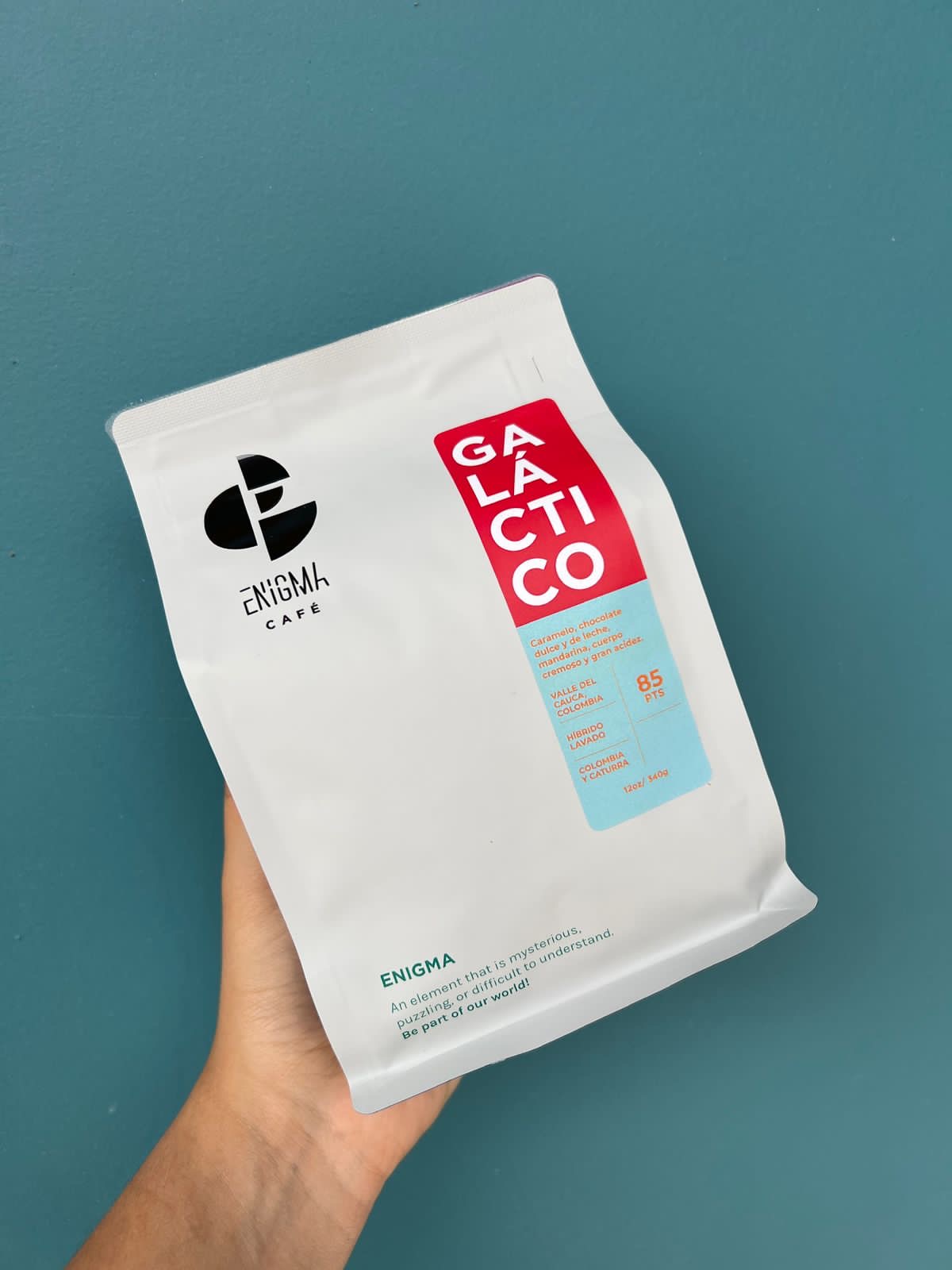 SCAA +85 PTS EXCELLENT . Notes of caramel, sweet chocolate, and milk. Speciality Galáctico By Enigma 12 oz